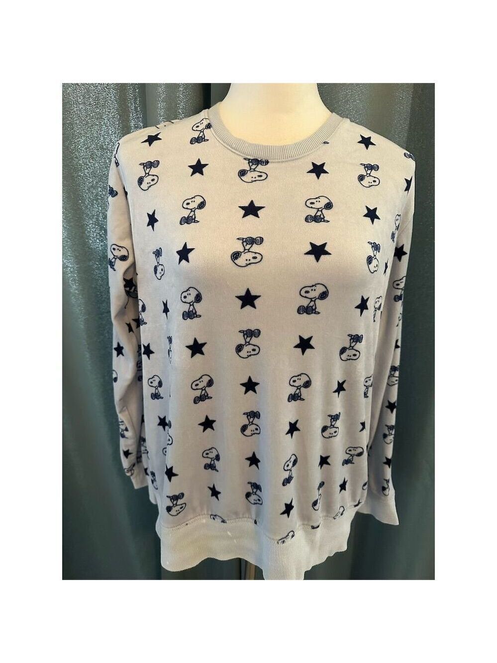 Peanuts Women's Snoopy Pajama Set Blue Graphic Print Size M